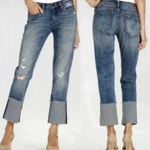 BlankNYC Deep Cuff Straight Leg Jeans
